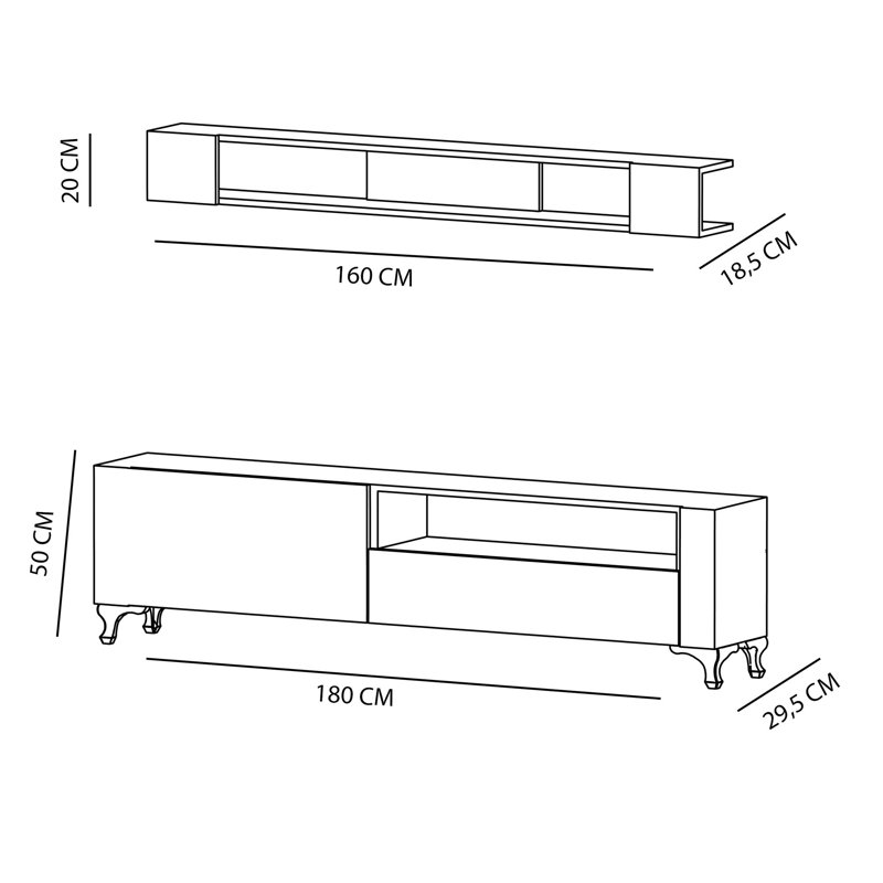 Ingirith Unfinished Entertainment Centre for TVs up to 55"