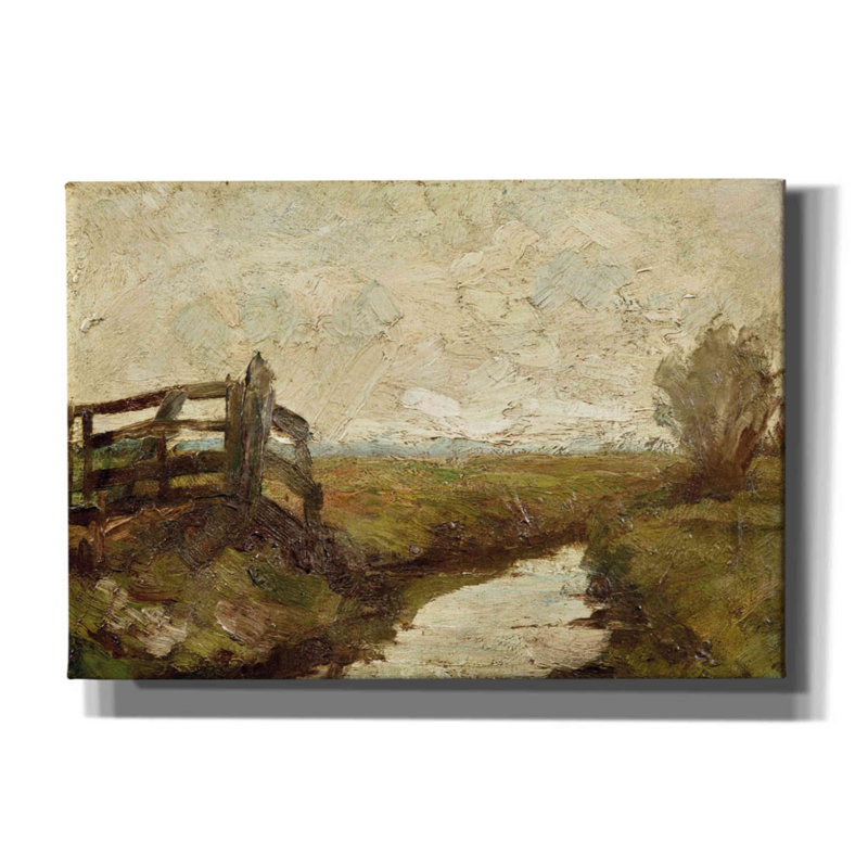 «Irrigation Ditch with Wood Gate at Left, 1894-1895» par Piet Mondrian, estampe numérique sur toile