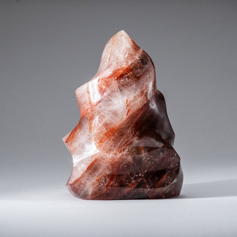 Genuine Polished Strawberry Quartz Flame Freeform (1.7 Lbs)