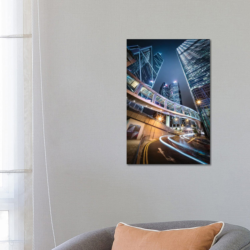 Hong Kong Central District At Night by Jan Becke - Wrapped Canvas Print, 66.04 cm H x 45.72 cm W