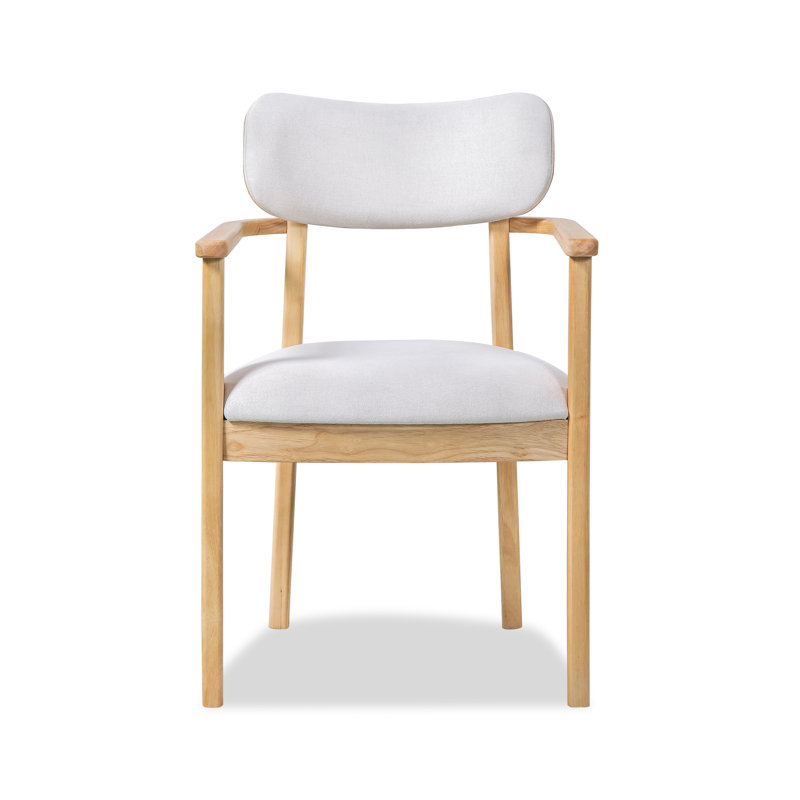 Chaises de salle à manger rembourrées Kanso, Coussin beige / structure naturelle, 4