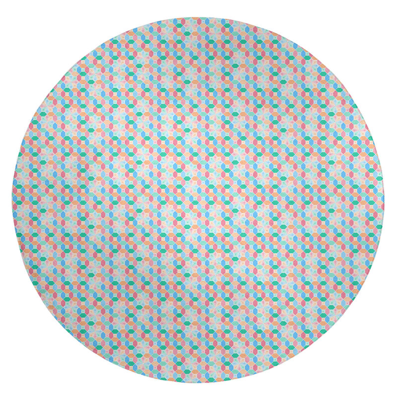 Chenille Geometric Indoor Rug, Round 5'