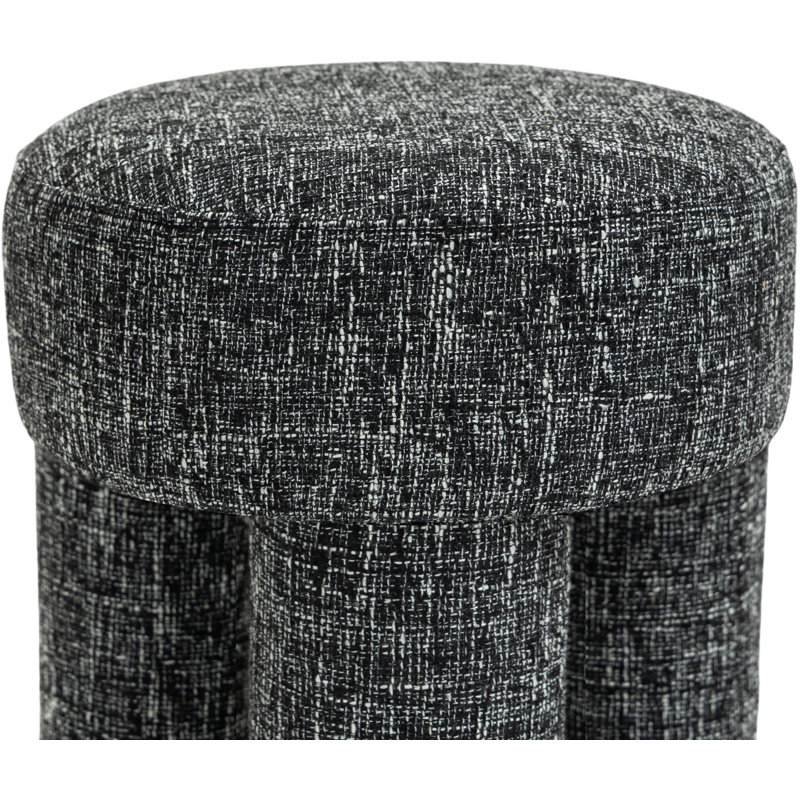 Larson 14.5" Wide Square Standard Ottoman, Black Polyester Fabric