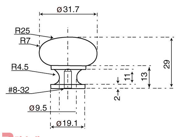 Expression 1 1/4" Diameter Mushroom Knob, Brushed Oil-Rubbed Bronze