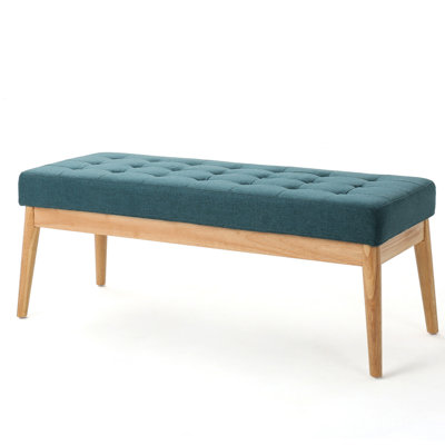 Mid-Century Inspired Teal With Fine Button Tufting And Birch Legs Fabric A Touch Of Class, Paired Wood