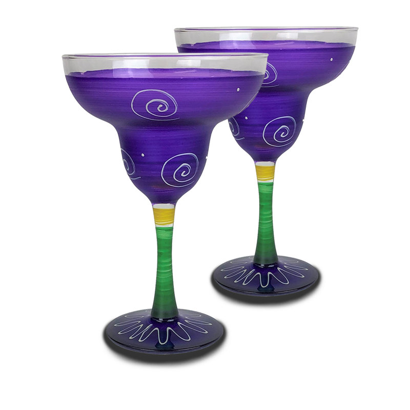 Turquoise péruvien Splendor Hannover 9 oz. Verre à margarita, Mauve