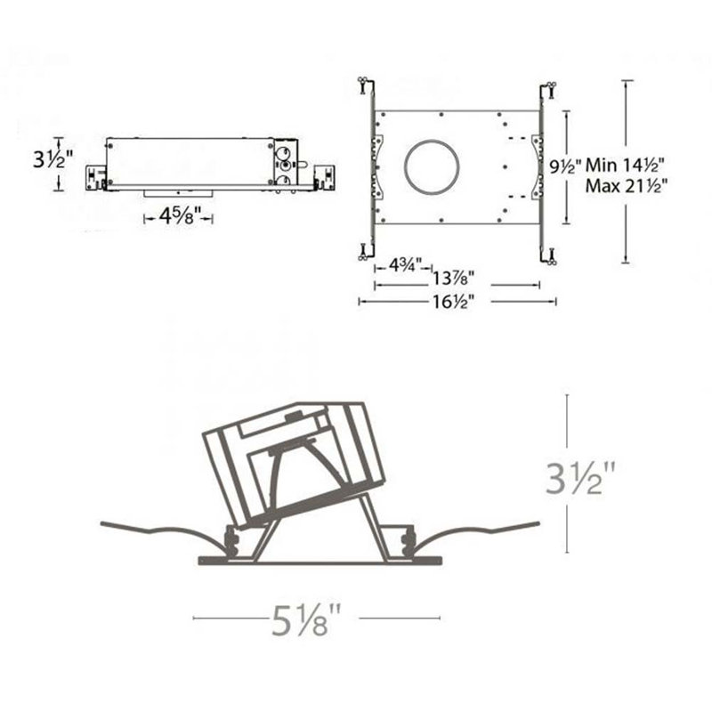 Ensemble d’éclairage encastré 3,5" à del de rattrapage Aether, Noir / blanc