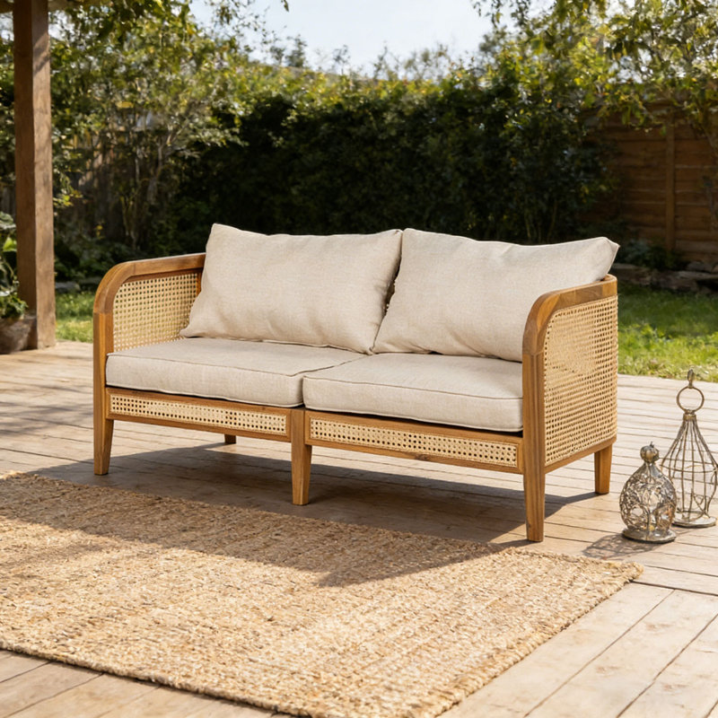Outdoor Patio Cushioned Sofa