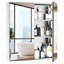 Armoire à pharmacie avec cadre en acier inoxydable 24 po x 26 po pour salle de bain, organisateur de rangement mural avec portes doubles, argent