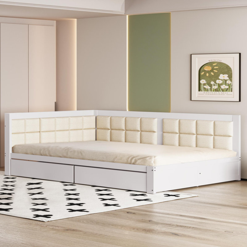Bernardetta Upholstered Daybed, White
