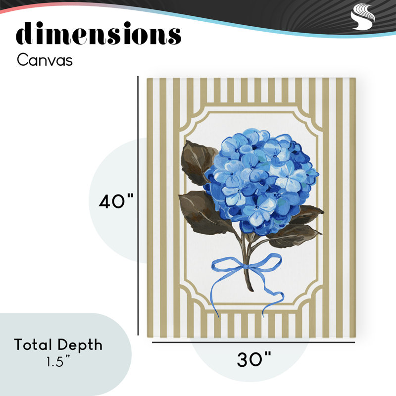 Hydrangea Bundle with Bow Canvas, design by Adonna Ebrahimi, 40" H x 30" W