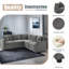 Canapé-lit modulaire en forme de L Canapé modulaire rembourré en L de 81,9 po avec canapé-lit et compartiment de rangement dissimulé pour le salon-16513030