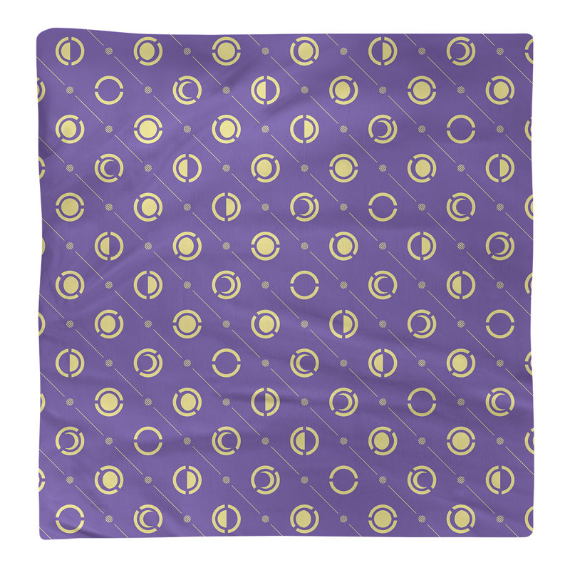 Noira Gothard Cotton Geometric Square Napkin, 0.1" H x 10" W x 10" D, Yellow/Purple, Cotton Twill
