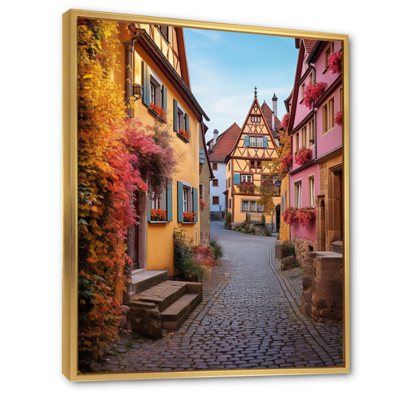 Leighlani Allemagne Rothenburg Street III, H 20 po x l 12 po x P 1 po, Cadre flottant doré