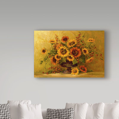 'Sunflower Sunset' Acrylic Painting Print on Wrapped Canvas