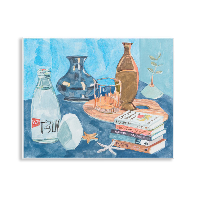 Still Life with Book Stack Wall Plaque Art by Melissa Wang