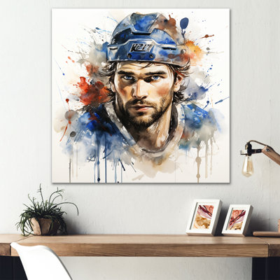 «Blue US Hockey Ice Chronicles II», art de hockey sur métal en métal