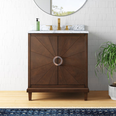 31'' Single Bathroom Vanity with Marble Top