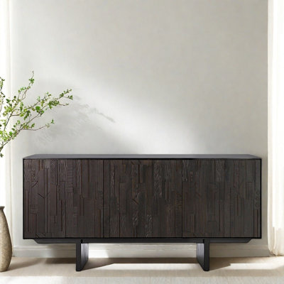 Wabi-Sabi Style Solid Oak Entryway Cabinet