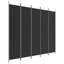 Paravent 5 panneaux vidaXL noir 98,4 po x 86,6 po-88446022-88446024-94826620