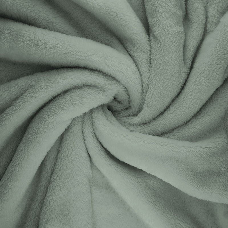 Jeté en molleton doux et moelleux, couverture chaude et épaisse douillette pour canapé et lit, vert sauge, grand (90 po x 92 po)