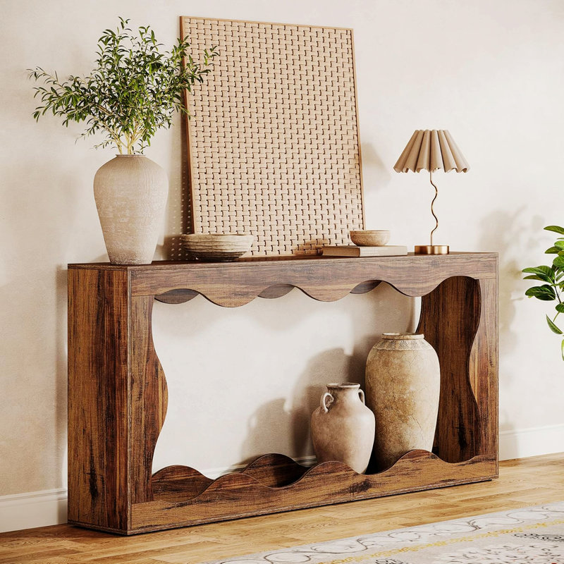 Farmhouse Console Table, Narrow Console Table For Entryway Living Room