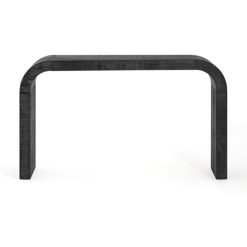 52" Wood Console Table with Curved Edge