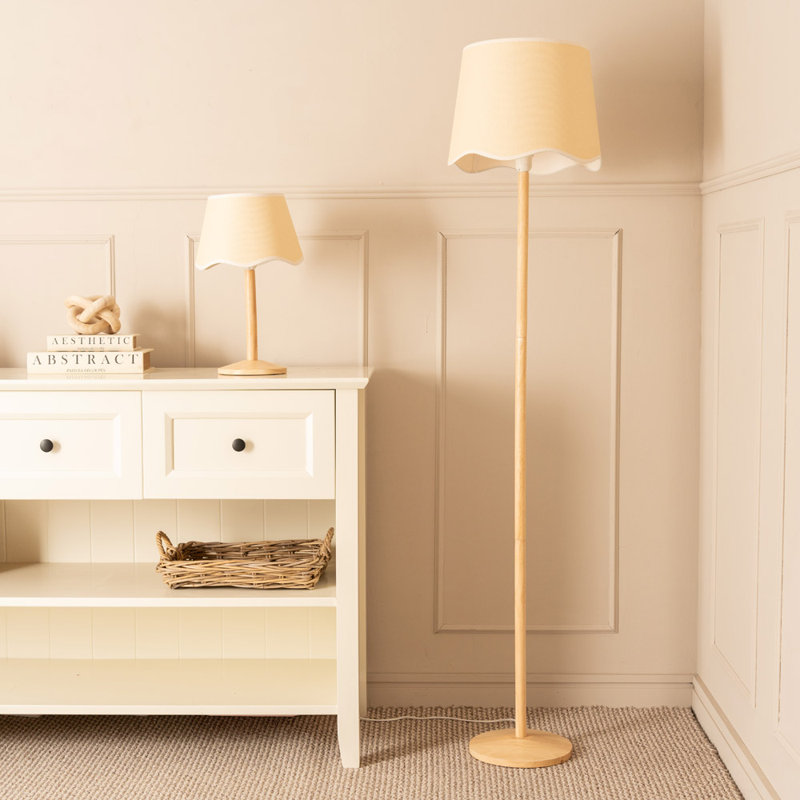 Glynda Wood Table Lamp, White, No
