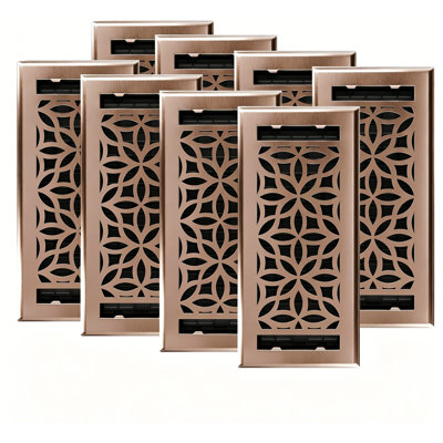 4X10 Decorative Floor Register, Heavy Duty Walkable Steel Vent Cover With Adjustable Airflow Control, Rustproof Drop-In Grille For Home Floor, Wall, Sidewall