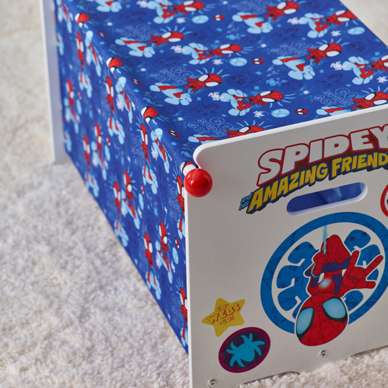 Marvel Spidey and Amazing Friends Storage Box - Easy to Assemble Toy Chest for Kids - Sturdy & Durable Design - Ideal for Organizing Toys, Books, and Games in Bedrooms or Playrooms