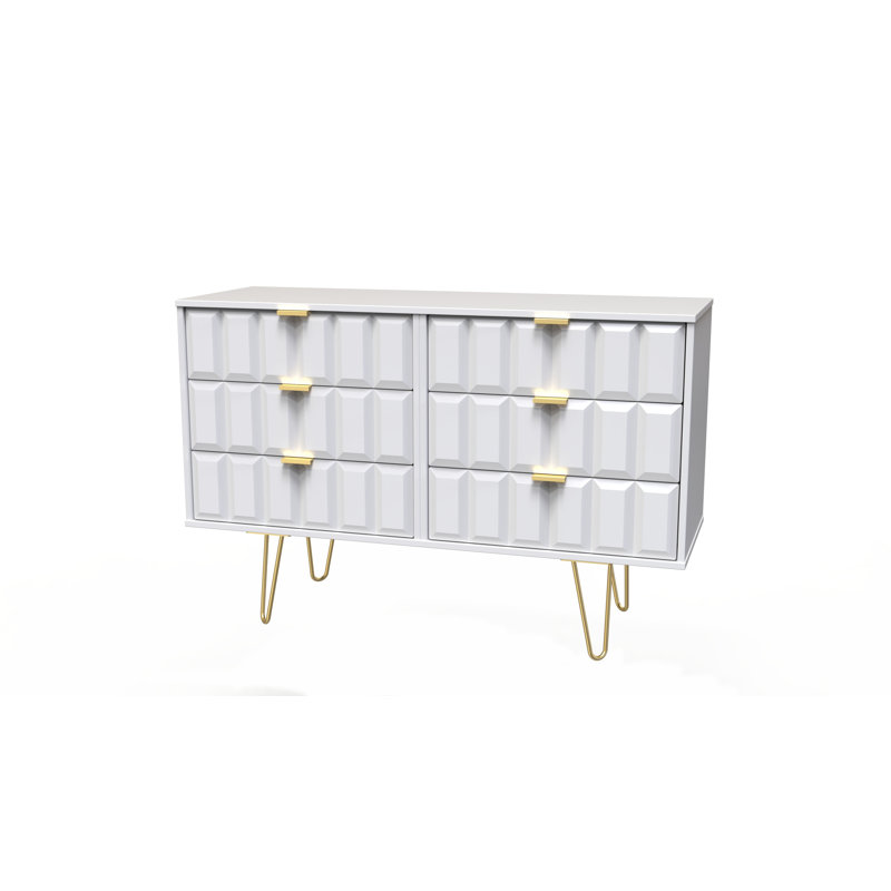 Fully Assembled Aliina 6 - Drawer Chest of Drawers, White Matt