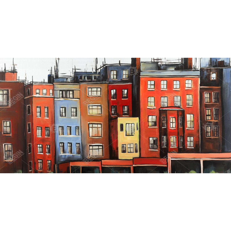 Boston fall colors buildings - 15.75"x31.50" Desk mat
