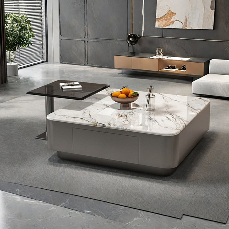 Table basse italienne en pierre carrée micro-cristalline