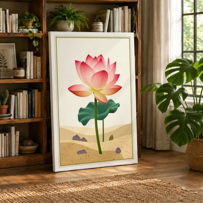 Desert Lotus Botanical - Wrapped Canvas