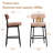 Sherpa Counter Height Bar Stools Set of 6 Modern Upholstered Barstools with Curved Open Back/Round Seat Boucle Comfortable Bar Chairs for Kitchen Island, 24.6 Inch-1606000556