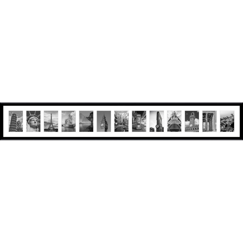 Kylenn Wood Picture Frame with Mat, Glossy Black