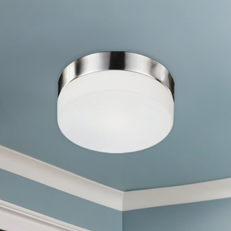Lomita 11.5'' Brushed Nickel Opal Glass Flush Mount Ceiling Light