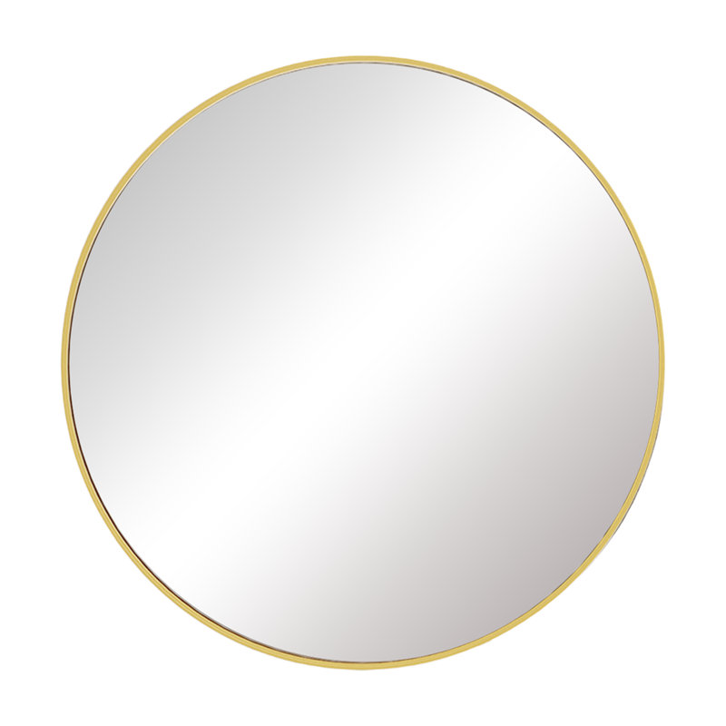 Miroir d'appoint 24 po HD or avec cadre en alliage d'aluminium, 24 po x 24 po, Doré