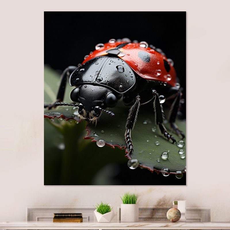 Animal coccinelle I - décoration murale en métal coccinelle, H 20 po x l 12 po x P 1 po