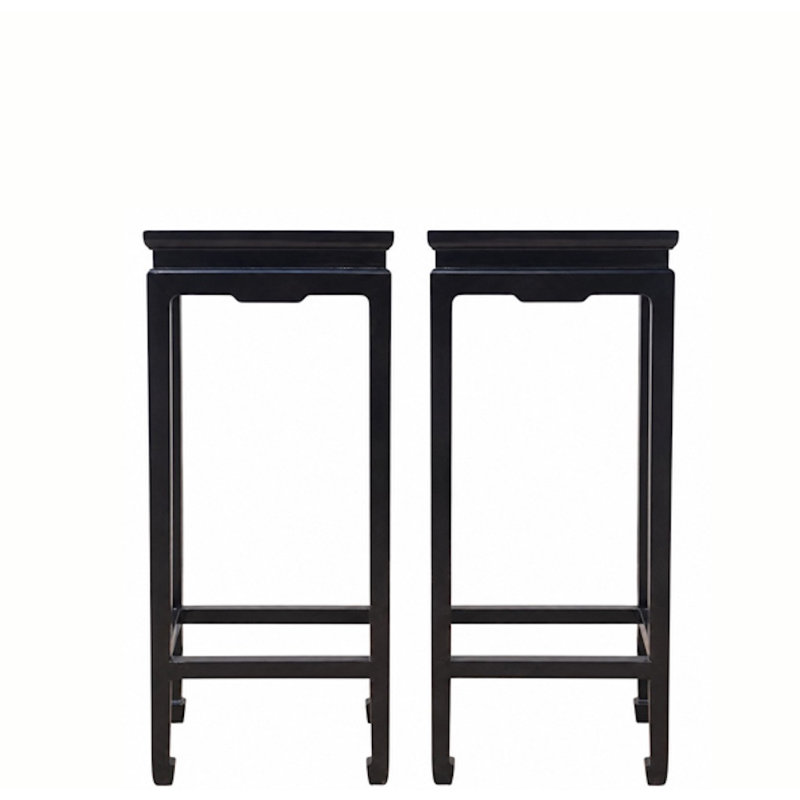 Pair of Elm Wood Side Tables