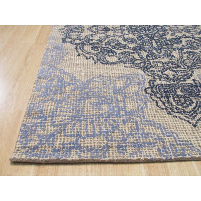 Tapis médaillon en laine touffeté à la main, élégant tapis ivoire pour le salon, la chambre à coucher, le bureau et la maison, design élégant et durable