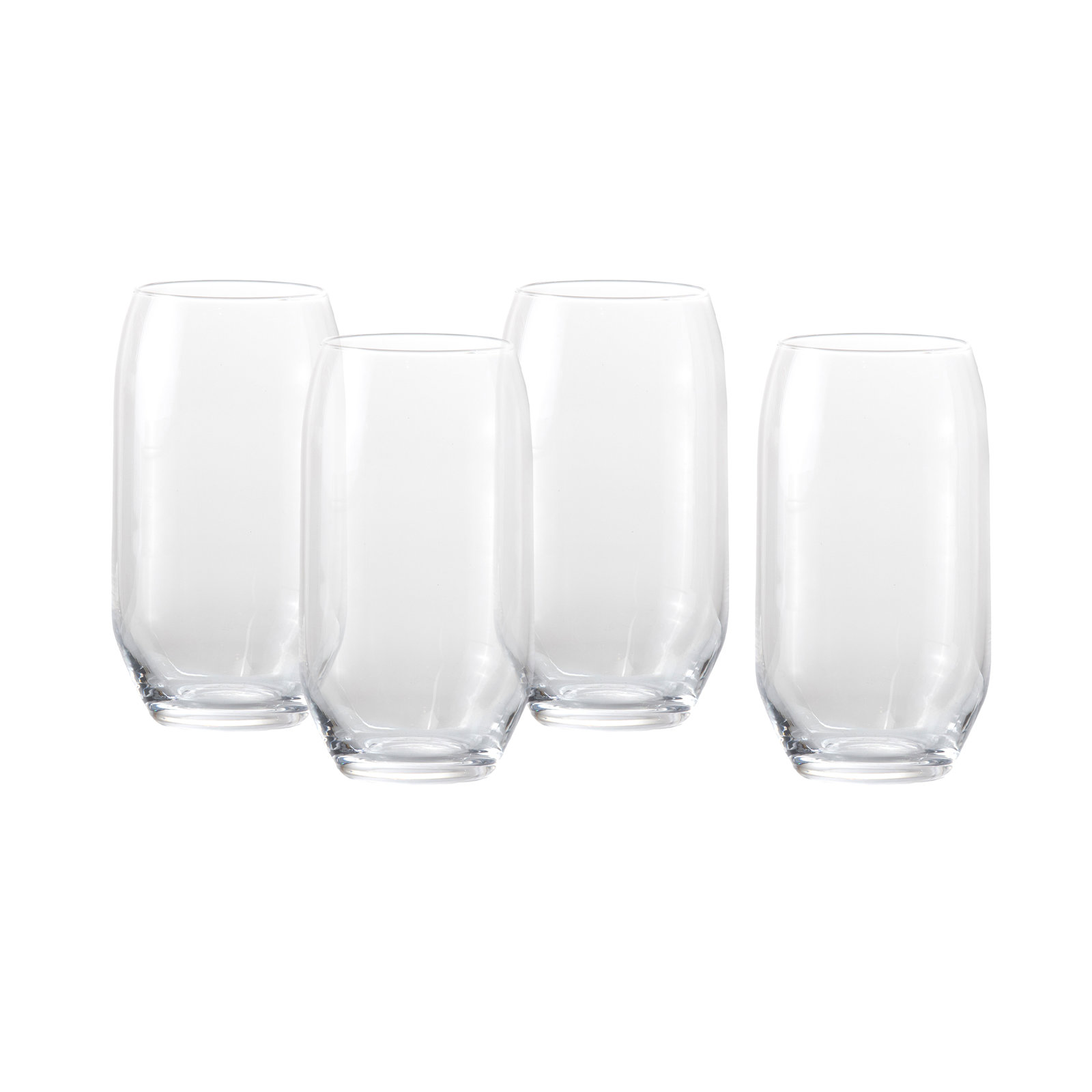 Ribbed Highball Glass, Smooth Clear
