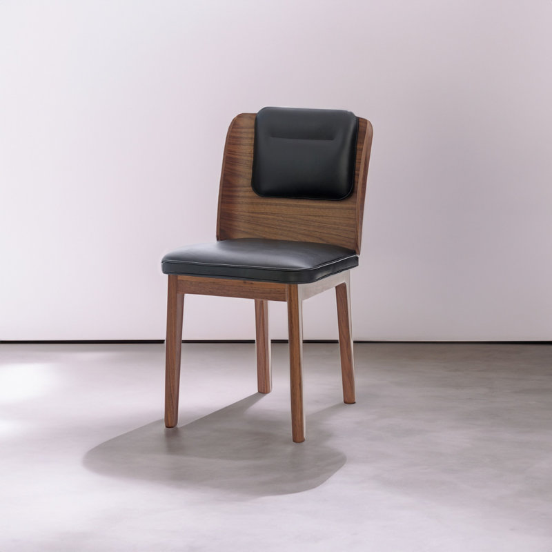 Boyd Leather Dining Chair, Natural Walnut