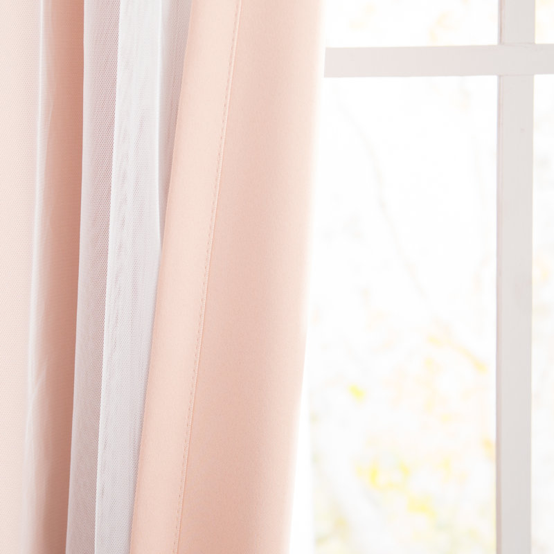 Paire de rideaux obscurcissant avec œillets Fortuna Brockham, Rose indie, L 52 po x L 84 po