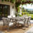 7-Piece Outdoor Acacia Wood Patio Dining Set with 70.1" Rectangular Table and Cushions-2031195624