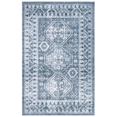 Arizona Legacy Machine Washable Non-Slip Area Rug In Ivory & Grey