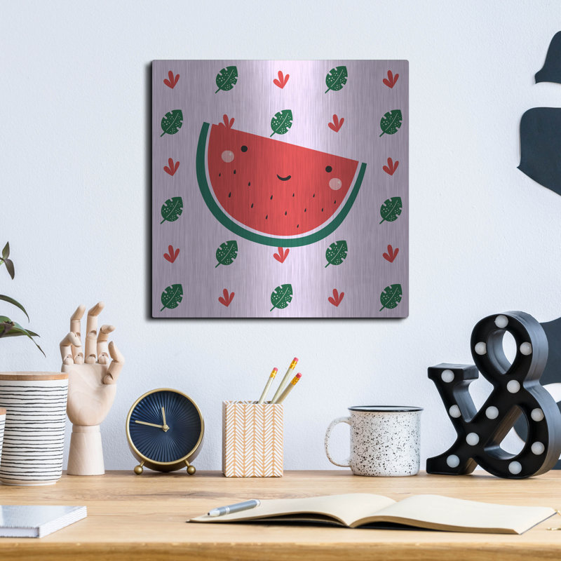 «Cute Watermelon» par Luxe Metal Portfolio, H 12 po x l 12 po