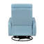 Fauteuil inclinable et oscillant avec mouvement pivotant et revêtement en cuir bleu