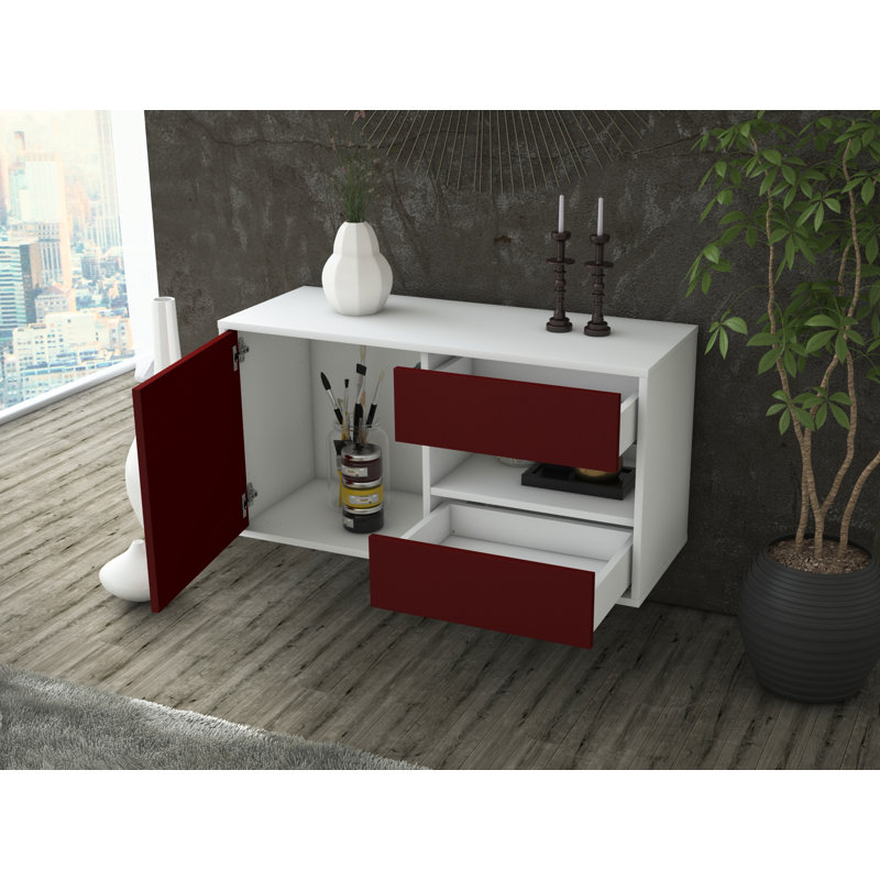 Marling TV Stand, Black/Red