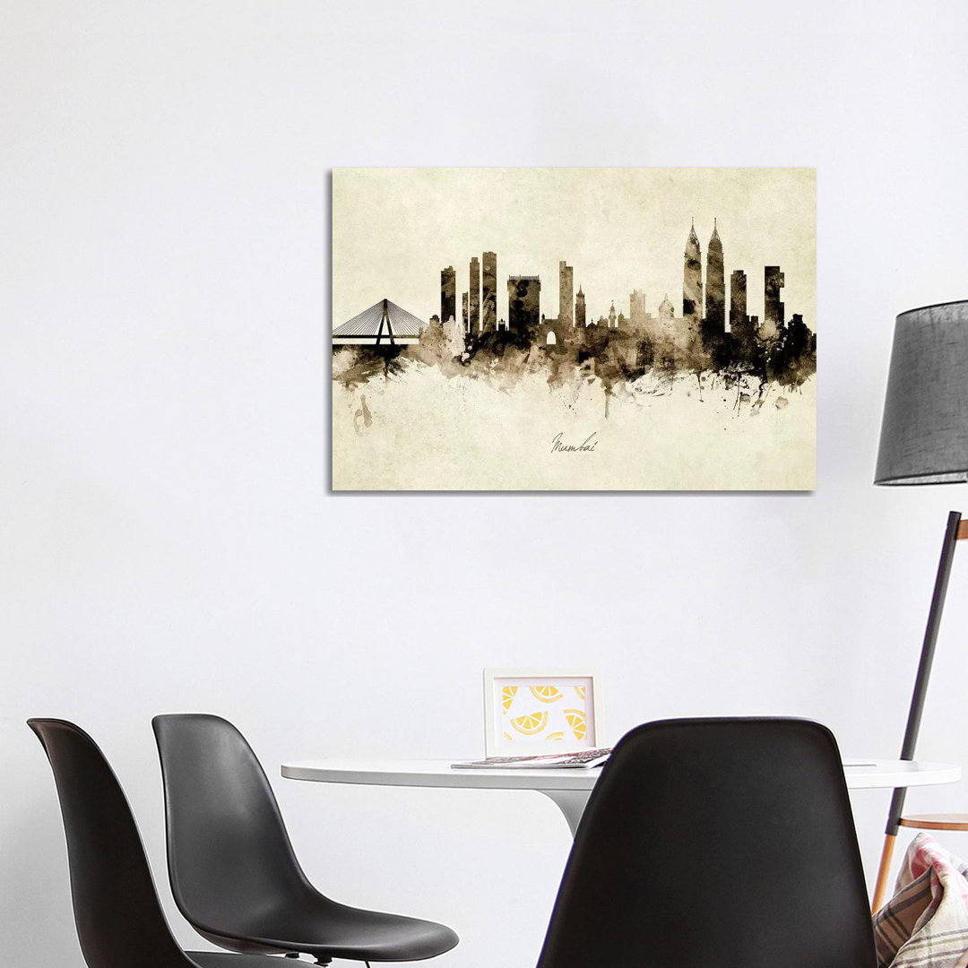 Mumbai Skyline India Bombay by Michael Tompsett - Wrapped Canvas Painting